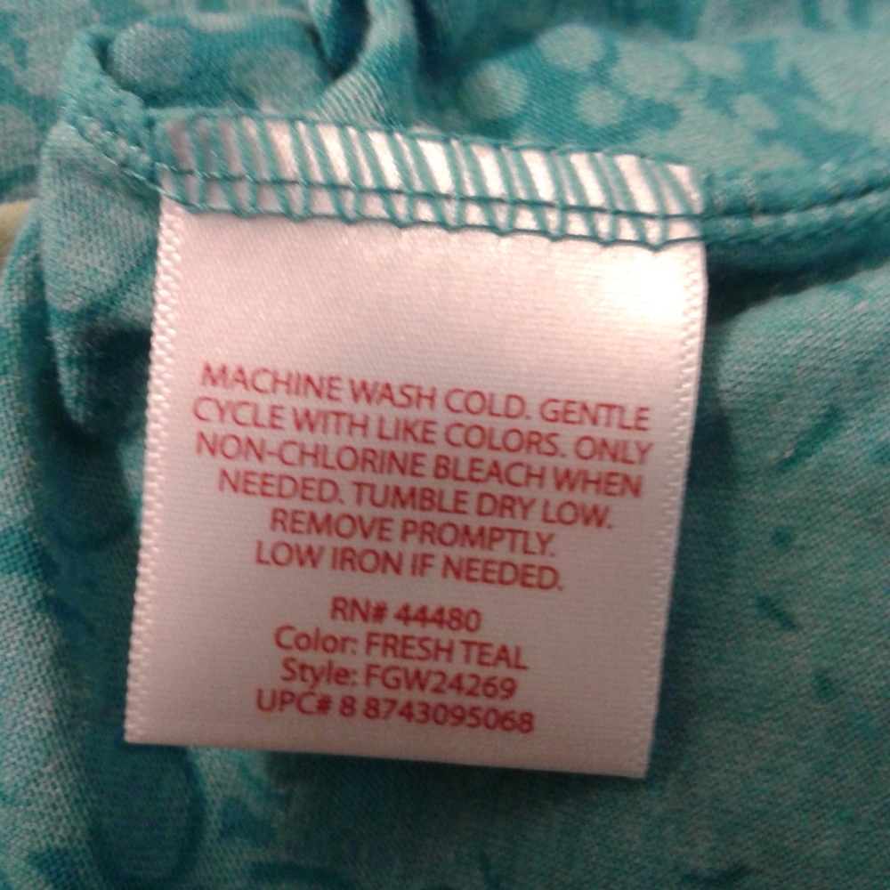 Faded Glory Ruffled Tank Top, Turquoise - Picture 5 of 5